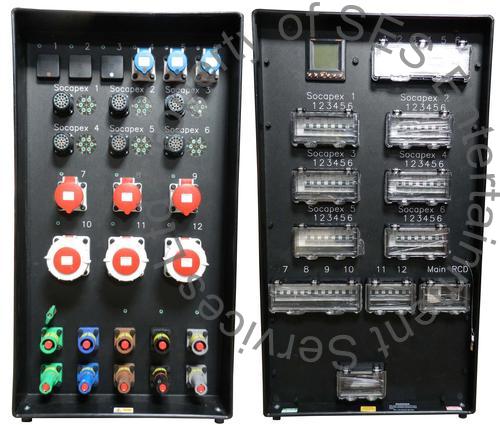 400A in - 3 x 63A/3, 3 x 32A/3 3x 16A/1, 3 x 13A, 6 x Soca 400A in - 3 x 63A/3, 3 x 32A/3 3x 16A/1, 3 x 13A, 6 x Soca